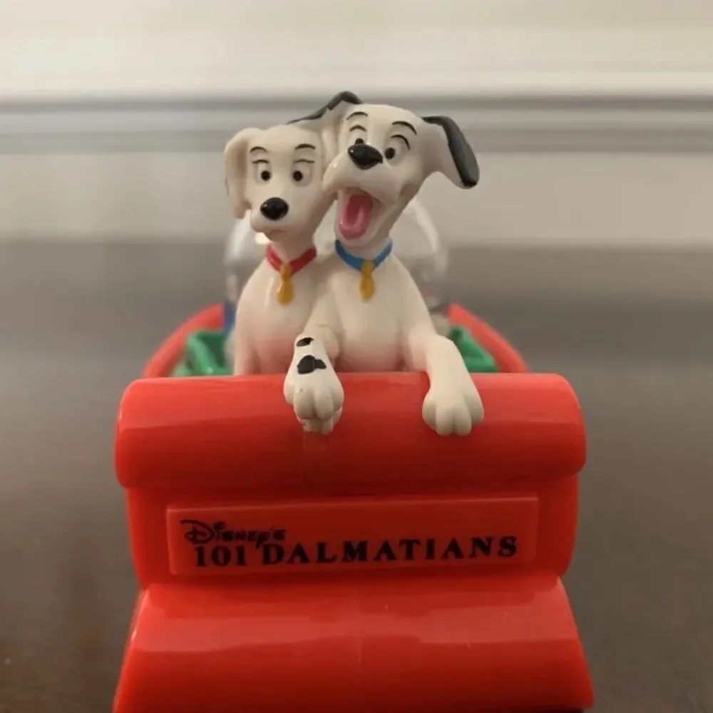 Vintage 1996 McDonalds Disney 101 Dalmatians Sledding Snow Dome  Globe With Box